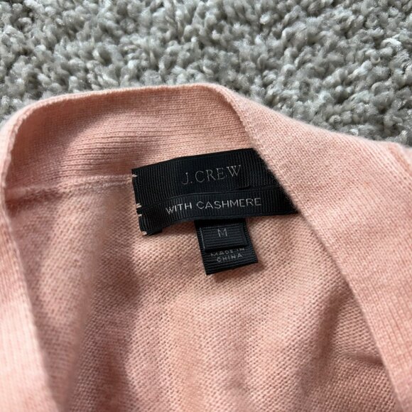 J Crew Women's Sz Medium Wool Cashmere Pink Long Cardigan Sweater - Picture 7 of 7